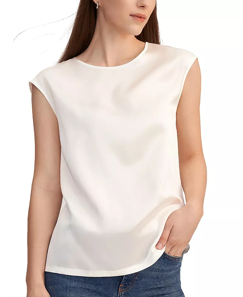 Lilysilk Basic Cap Sleeves Silk Tee
