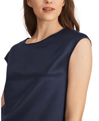 Basic Cap Sleeves Silk Tee