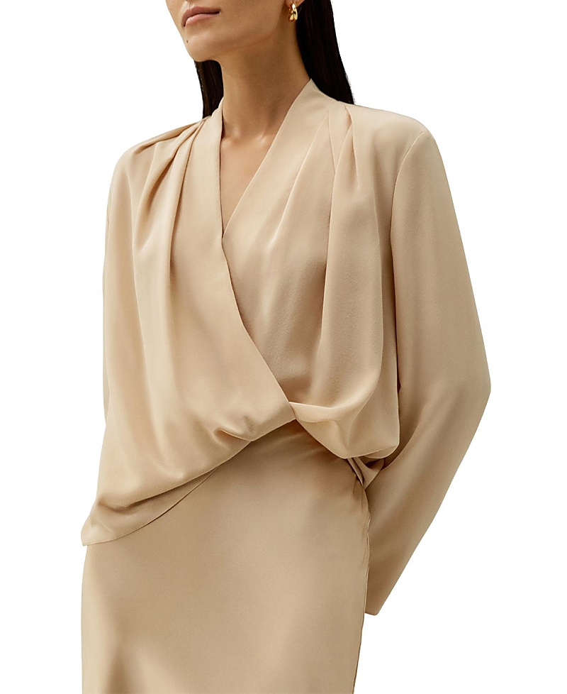 Lilysilk Crepe De Chine Long Sleeve Blouse In Neutral