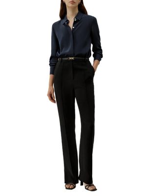 Graceful Button Up Silk Blouse