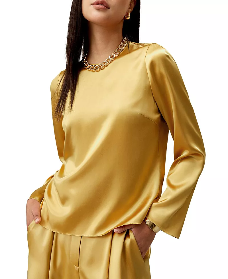 Lilysilk Minimalist Long Sleeve Silk Top