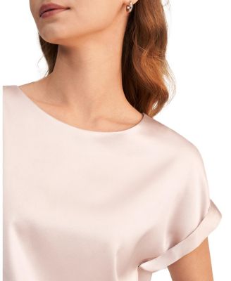 Short Sleeves Round Neck Silk Tee