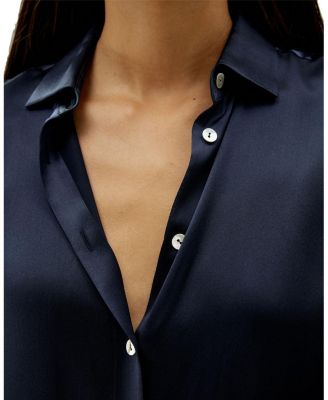 Elegant Button Up Silk Shirt