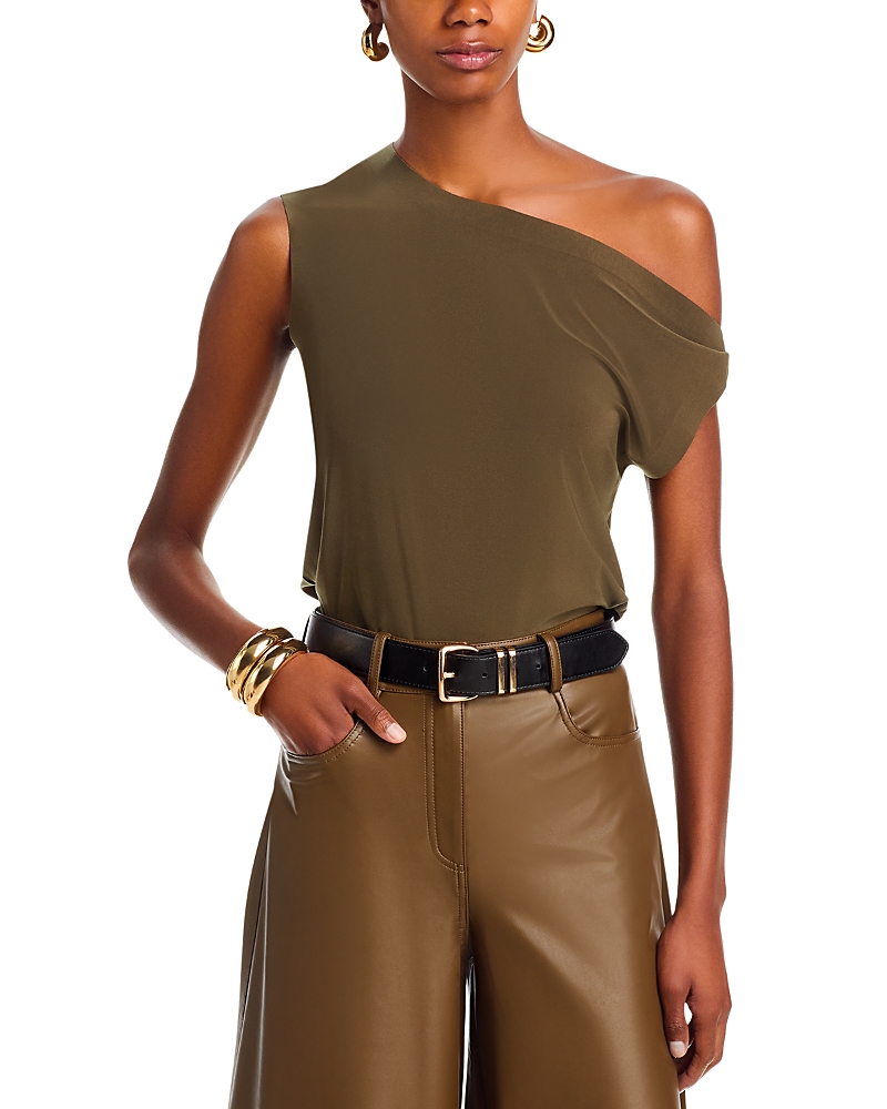 Norma Kamali Drop Shoulder Top In Brown