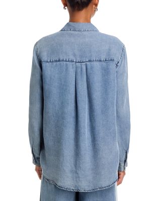 Contrast Taping Chambray Shirt