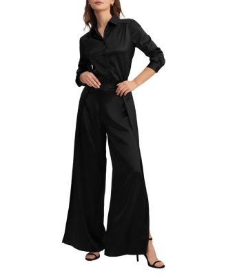 Long Sleeves Collared Silk Blouse