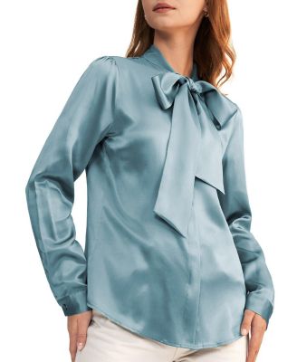 Women's Bow-tie Neck Silk Blouse