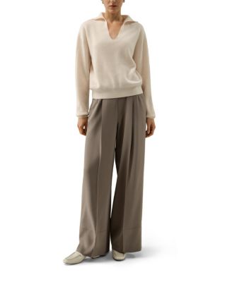 Ribbed Cashmere Polo Sweater