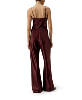 Straight-Leg Silk Satin Pants