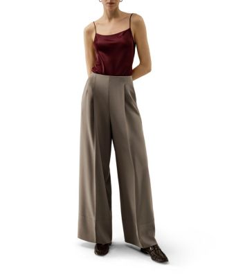 Stretch Silk Wide-Leg Pants