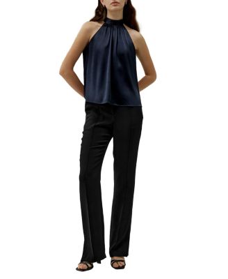 Minimalistic Allure Silk Halter Top