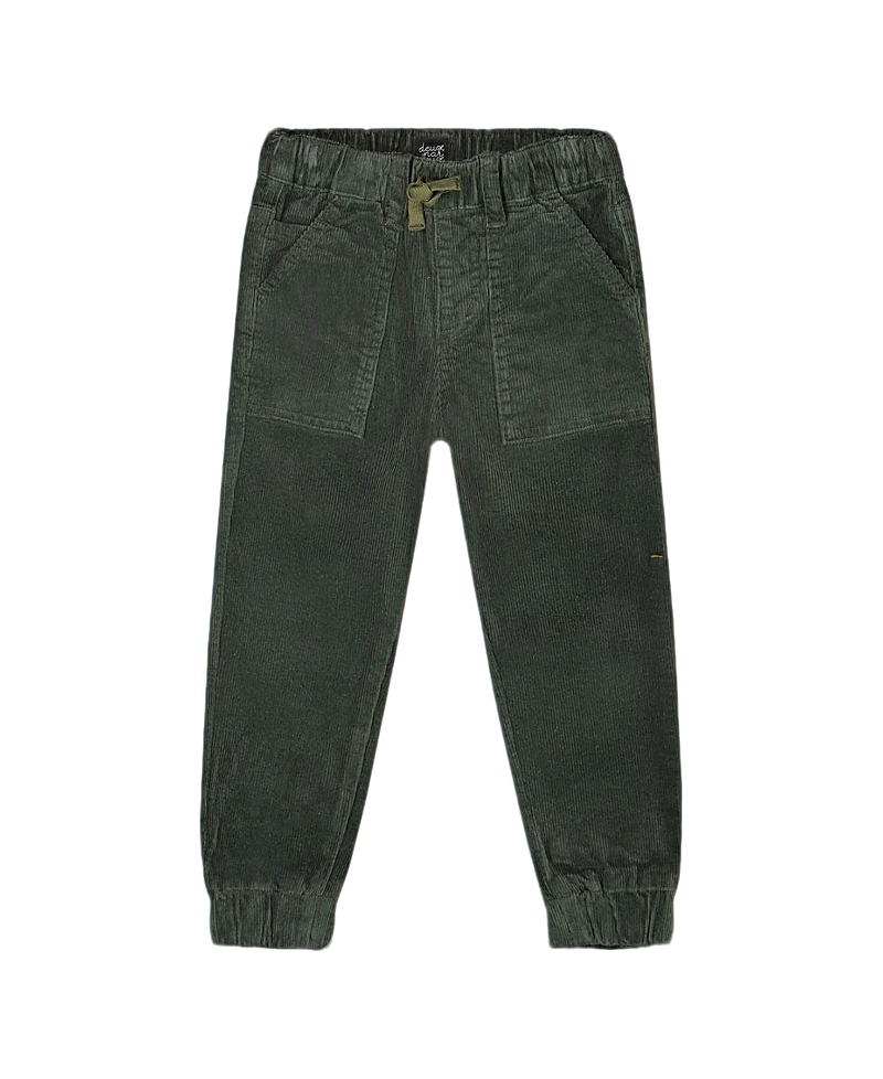 Deux Par Deux Boys' Stretch Corduroy Jogger Pants - Baby In Green