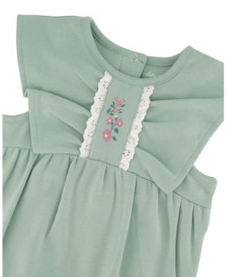 Girls' Organic Cotton Bodysuit and Sleeveless Overalls Set - Baby