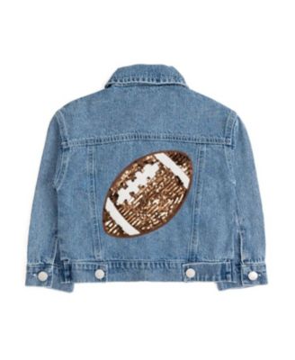Girls' Game Day Football Sequin Patch Denim Jacket - Little Kid, Big Kid