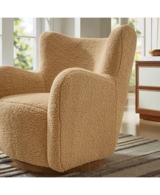 Montrose Wingback Sherpa Swivel Accent Chair