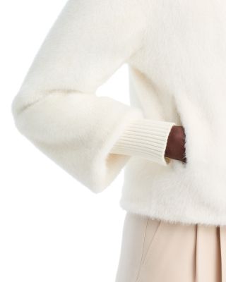 Faux Fur Knit Cuff Jacket