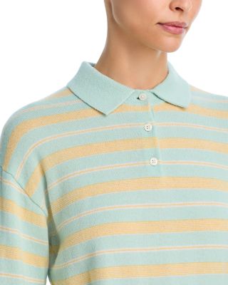 Cashmere Collegiate Stripe Polo Sweater