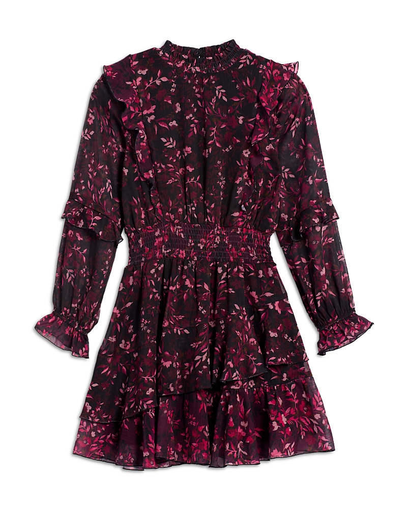 Aqua Girls' Long Sleeve Smocked Dress, Big Kid - Exclusive