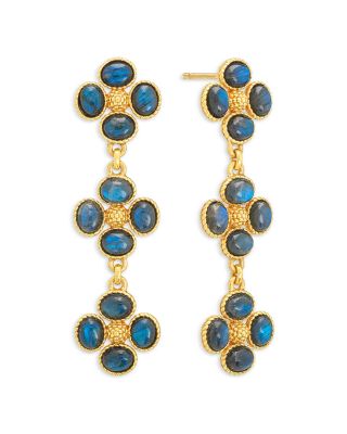 Blue Labradorite Berry Clover Linear Earrings