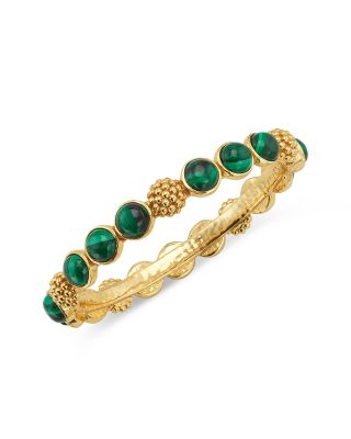 Malachite Berry Gem Hinged Bangle Bracelet