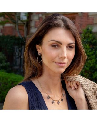 Blue Labradorite Berry Clover Teardrop Earrings