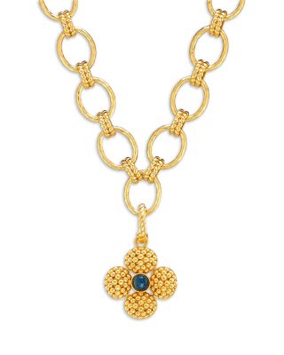 Blue Labradorite Berry Clover Double Sided Pendant