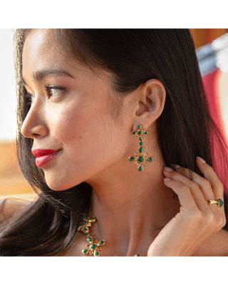 Monique Malachite Convertible Double Drop Earrings