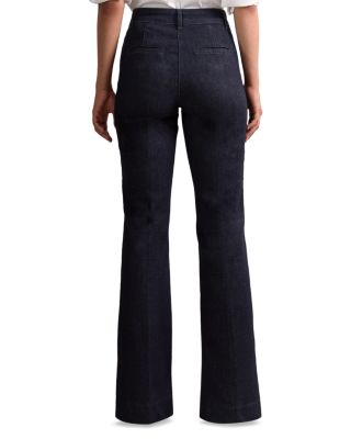 Athena High Rise Flare Leg Jeans In Dark Blue 