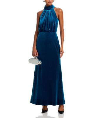 Mock Neck Blouson Gown