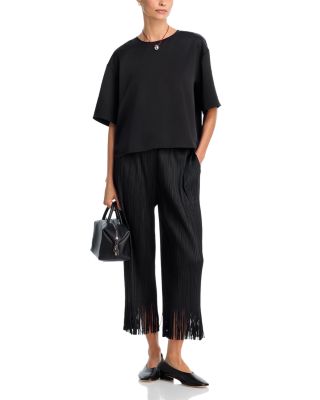 PLEATS PLEASE フリンジパンツ PLEATS PLEASE ISSEY MIYAKE Fringe Trim Wave Pants