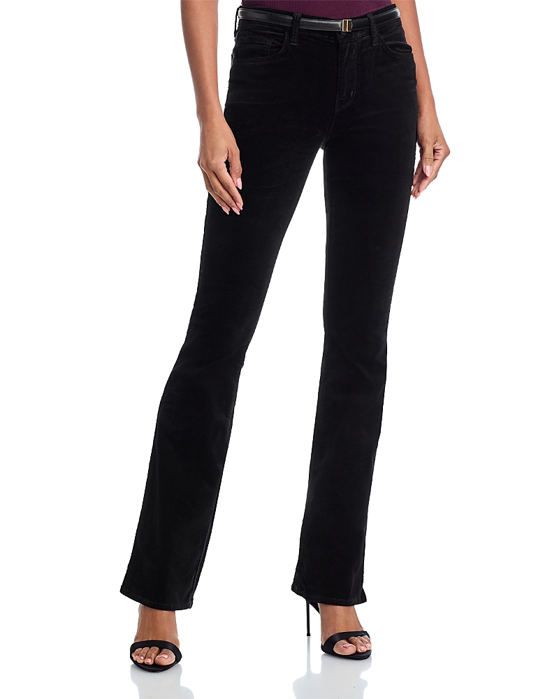 L'agence Stevie Velvet High Rise Straight Jeans In Noir In Black