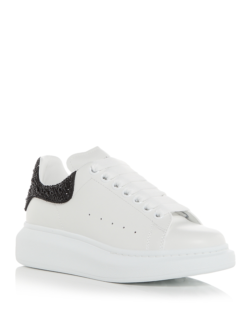 McQueen Women's Oversized Crystal Embellished Heel Sneakers
