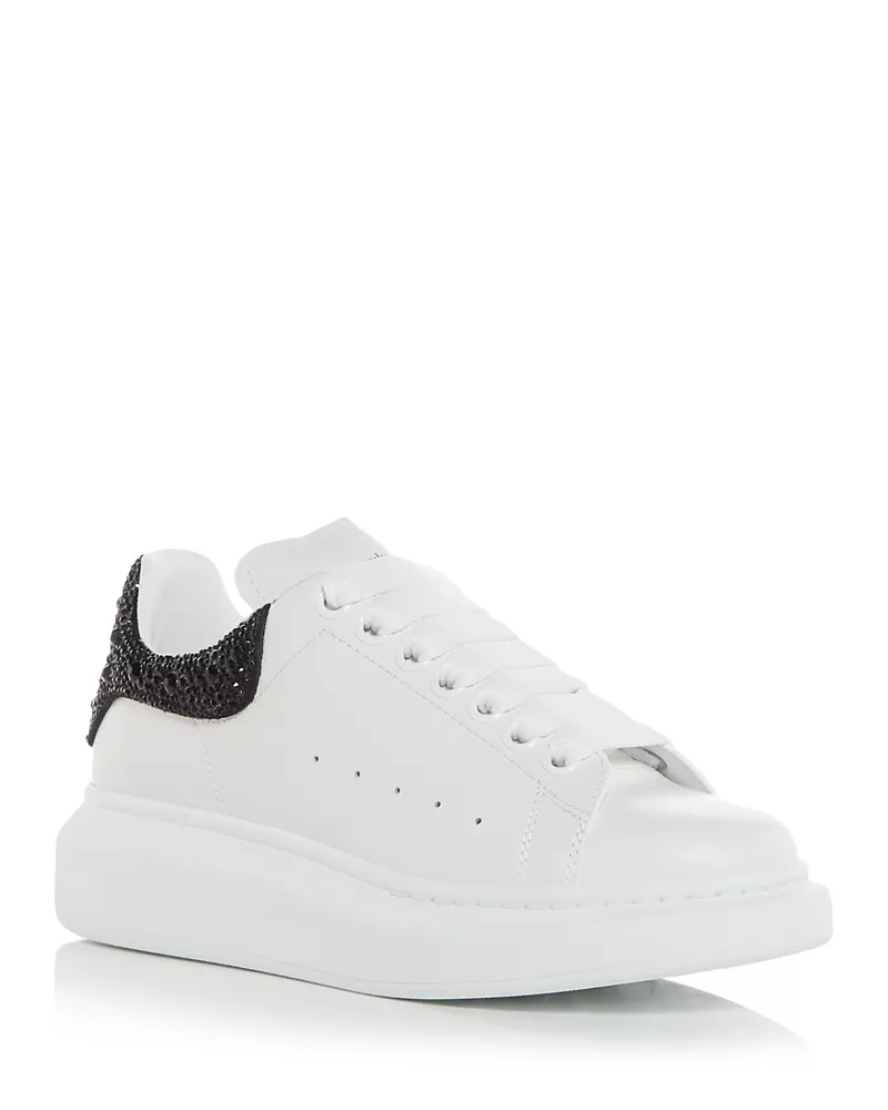 McQueen Women's Oversized Crystal Embellished Heel Sneakers