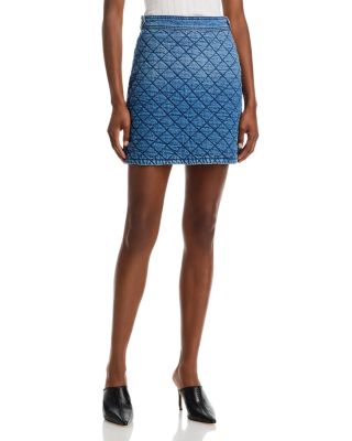 Quilted Denim Mini Skirt