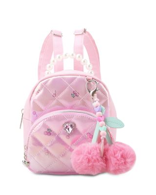 Girls' Cherry Quilted Pearl Handle Micro Mini Backpack