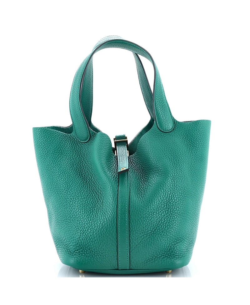 Click to view more detailed imagery on our partner's website Pre-owned Pre-owned Hermes Hermes Mm Picotin Lock Bag Clemence In Green