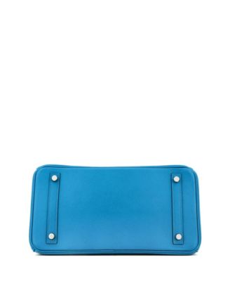 Birkin 30 Handbag Blue Epsom with Palladium Hardware