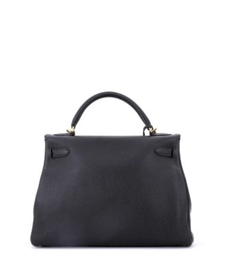 Kelly 32 Handbag Black Togo with Gold Hardware
