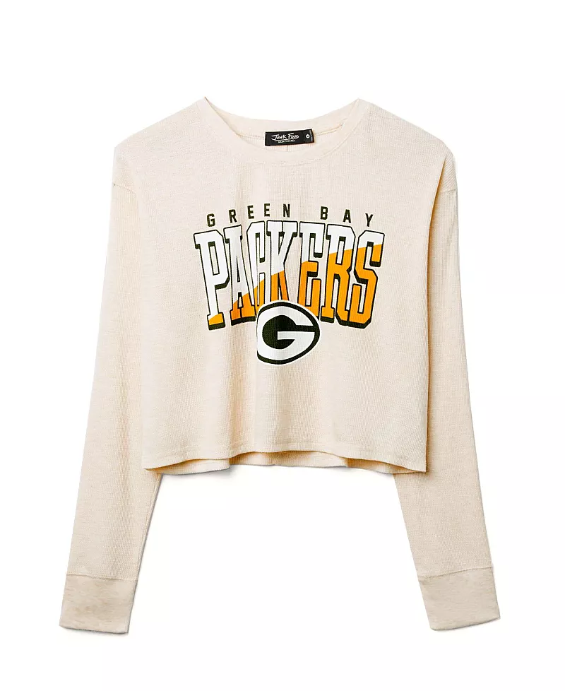 Junk Food Clothing Women's Nfl Green Bay Packers Slant Crop Thermal