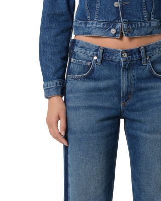 Lindz Tuxedo Stripe High Rise Easy Straight Jeans in Liro