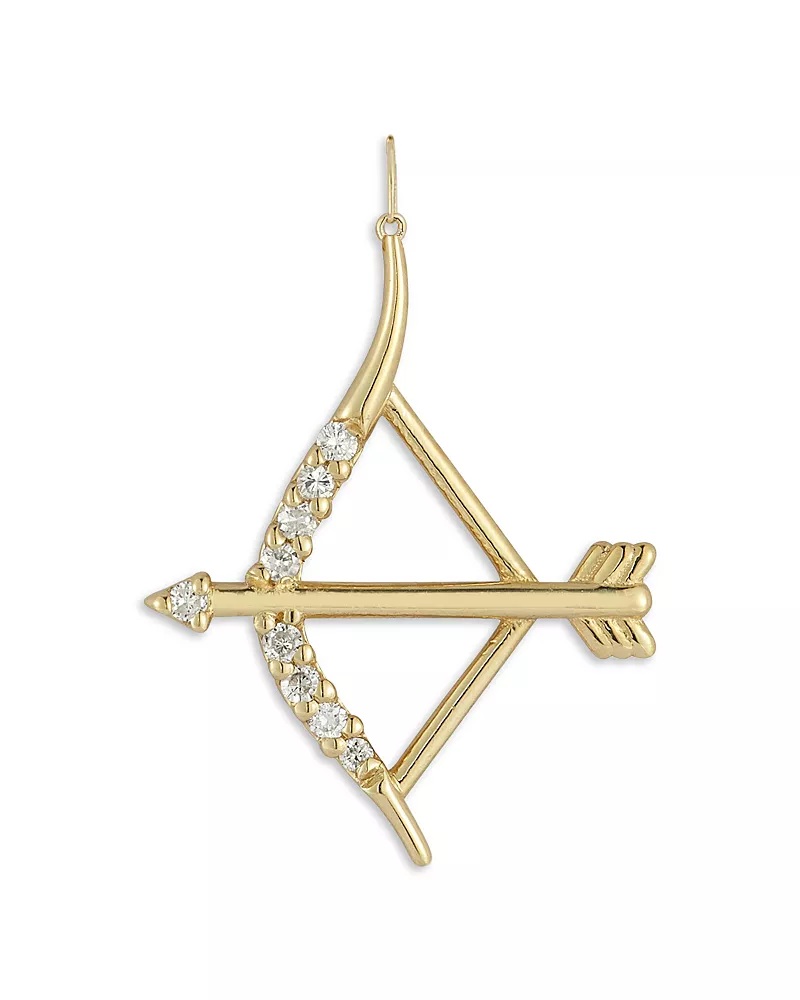 Moon & Meadow 14K Yellow Gold Diamond Bow & Arrow Charm Pendant
