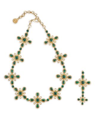 Monique Malachite Gem Convertible Necklace, 16-18"