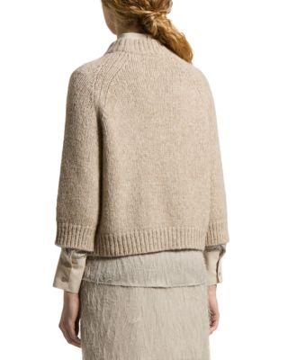 Three Quarter Sleeve Knitted Sweater