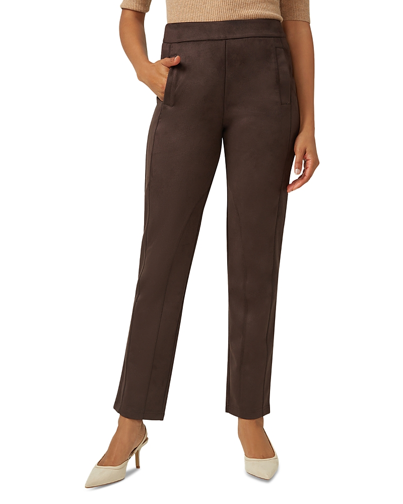 Hue Ride Or Die Faux Suede Pants In Brown