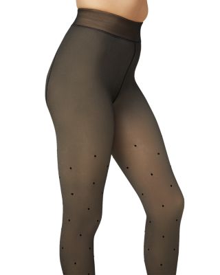 Faux Sheer Polka Dot Tights