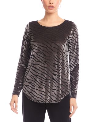 Velvet Burnout Shirttail Top