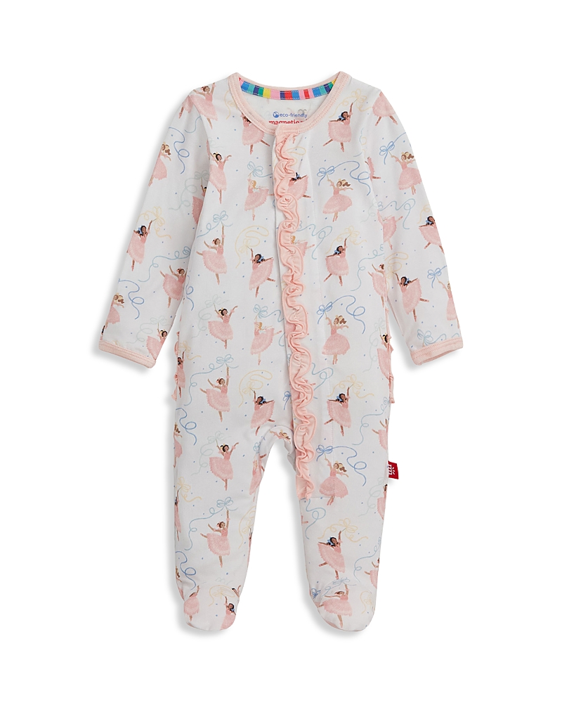 Magnetic Me Girls' Pretty Plies Printed Ruffled Footie One Piece - Baby In Neutral