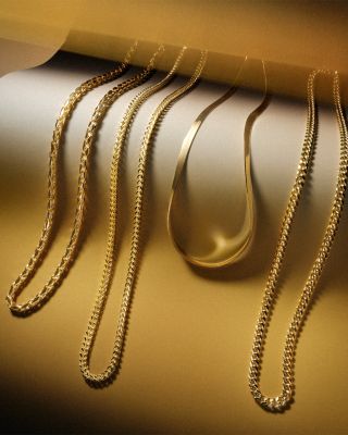 Men's Square Franco Link Chain Necklace in 14K Yellow Gold, 24" 