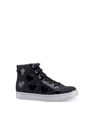Nina - Girls' Cass Glitter High Top Zip Lace Up Sneakers - Toddler, Little Kid, Big Kid