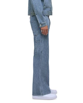 Luca Wide Leg Carpenter Jeans in Jacquard Indigo